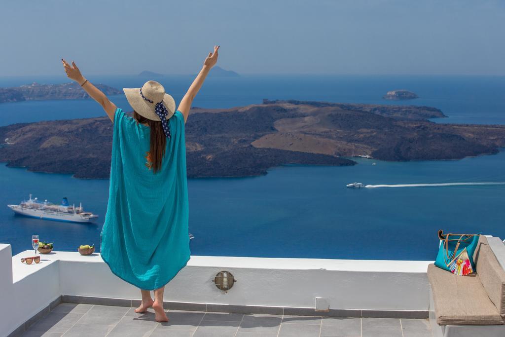 Willa Karpimo Horizon - Caldera View With Private Hot Tub Firostefani Zewnętrze zdjęcie
